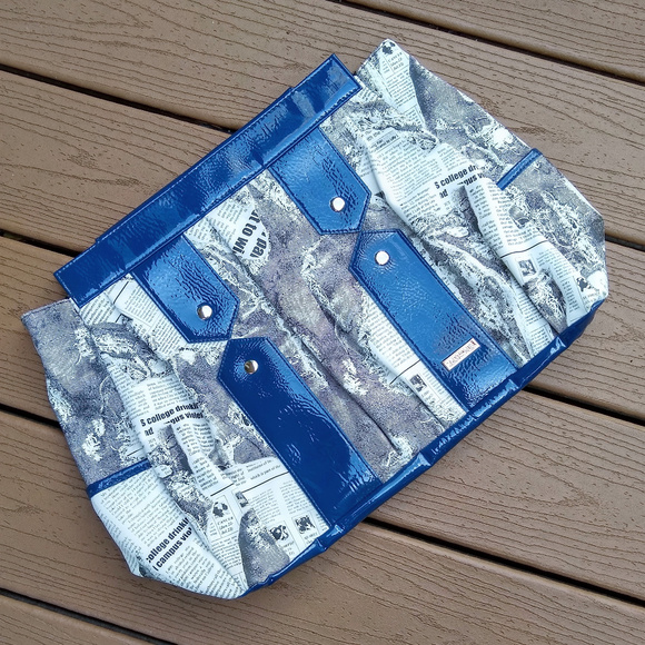 Miche Handbags - Miche Cindra Blue & Newsprint Patterned Bag Shell